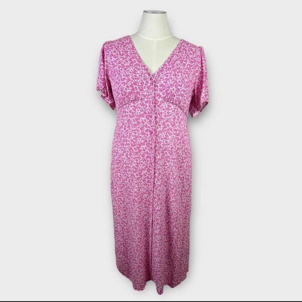 Old Navy Women's White and Pink Dress XXL